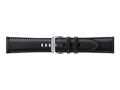 Samsung Stitch Leather Band ET-SLR84 - Bracelet de montre pour montre intelligente - noir - pour Galaxy Watch (46 mm), Watch 3 (45 mm)