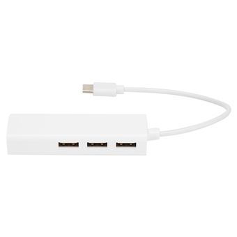 USB 2.0 Type-C HUB 3 ports Adaptateur Fast Ethernet RJ45 Convertisseur  d'extension de carte réseau 100 Mbps pour Macbook