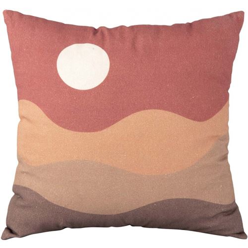 Pt' - Coussin en coton 45 x 45 cm Sunset brun argile