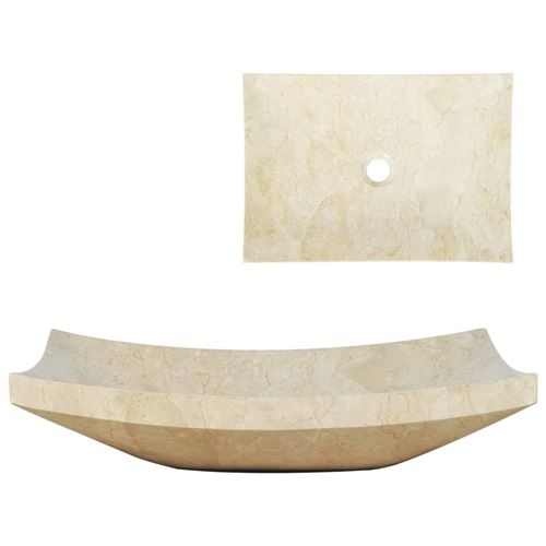 Lavandino 50x35x12 Cm In Marmo Crema Vidaxl