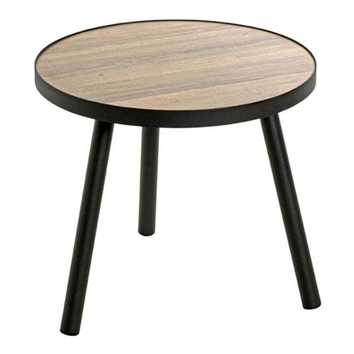 Generique Noir Table D'appoint Design "Qanaq" 40Cm & Chêne - Image 3