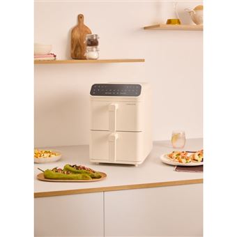 FRITEUSE À AIR DOUBLE EMPILAGE - Friteuse à air double hauteur de 11,2 L avec contrôle indépendant - Blanc cassé - 1
