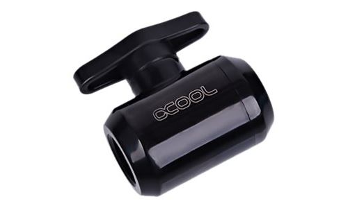 Alphacool Eiszapfen 2-way ball valve G1/4 - Clapet à bille du système de refroidissement liquide - noir profond