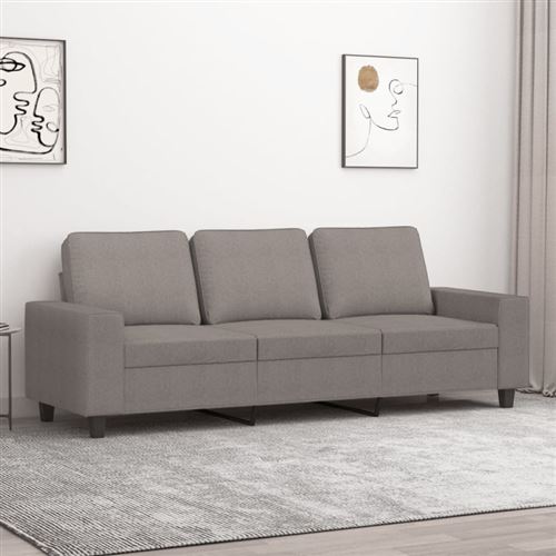 VIDAXL - Canapé 3 places - 180 cm - Taupe - Image 2