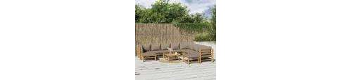 vidaXL - Salon de jardin modulable - Bambou - Marron - 10 personnes - Image 2