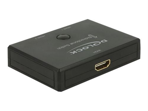 Non Communiqué Noir Delock Hdmi 2 - 1 Switch Bidirectional 4K 60 Hz - Commutateur Vidéo/Audio - 2 X Hdmi - De Bureau