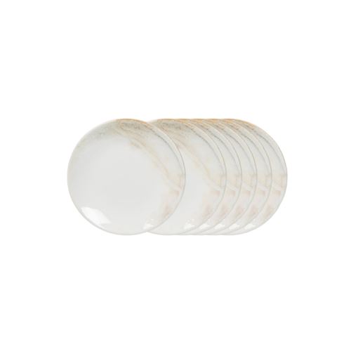 Non Communiqué Beige Assiette Cocktail Mojave 15 Cm (Lot De 6) - Table Passion - Crème / Ivoire - Grès