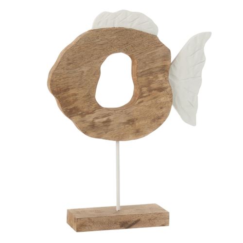 Non Communiqué Marron Statuette Poisson Rond En Bois "Vernon" 48Cm Naturel