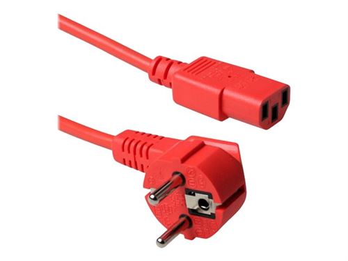 ACT - Câble d'alimentation - power IEC 60320 C13 pour CEE 7/7 (M) - CA 230 V - 1.2 m - rouge, RAL 3020