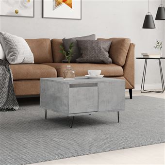 vidaXL Table basse gris béton 55x55x36,5 cm bois d'ingénierie830760 - 1