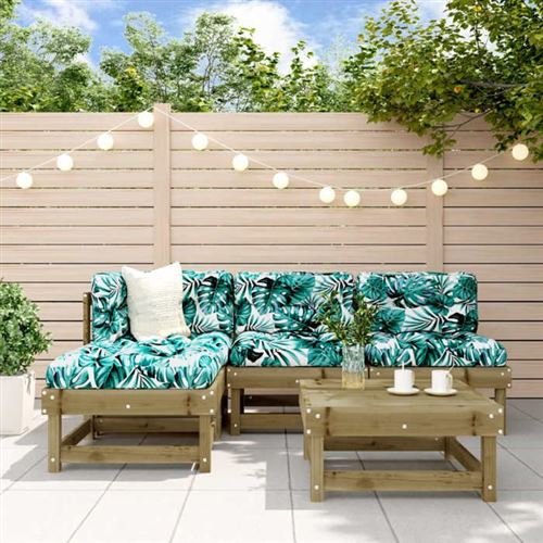 VidaXL - Salon de jardin pinède imprégnée, One Size, Marron