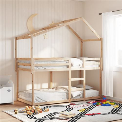 Toit de lit pour enfants 213x95,5x144,5 cm bois de pin massif