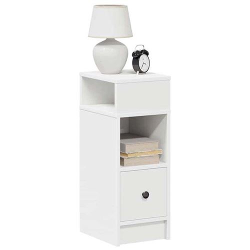 vidaXL Tables de chevet 2 pcs avec tiroir blanc 25x31x66 cm, table d'appoint, armoire de lit, table d'appoint pour la 858615