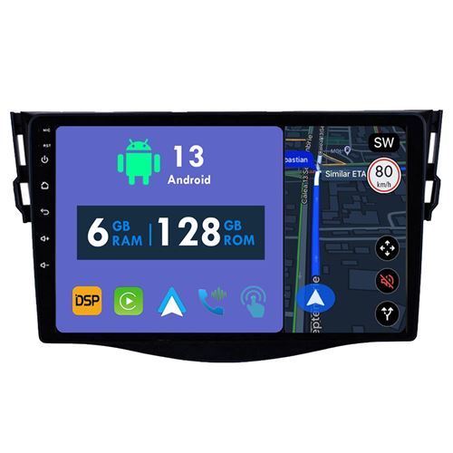 Radio GPS Voiture RoverOne® Écran Tactile CarPlay 2 Din pour Toyota RAV4 3 XA30 2005-2016 6Go RAM 128Go ROM
