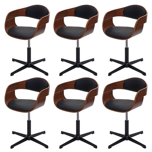 Mendler Noir Lot De 6 Chaise H. 83 Cm Non Pliable Interieur En Bois - Image 3