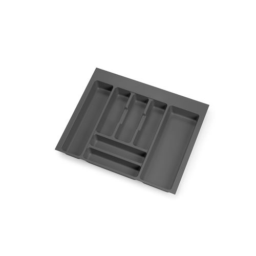 Emuca Range-Couverts Optima Pour Tiroir Universel, Module 600Mm, Plastique, Gris Antracite
