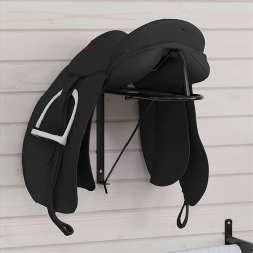 Vidaxl Noir Porte Selle Pliable Mural Fer - Image 2