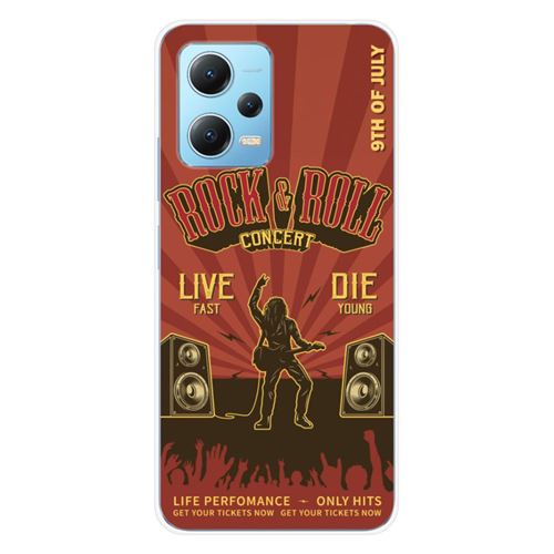 Coque en silicone imprimée compatible Xiaomi Redmi Note 12 5G Poco X5 Rock and roll