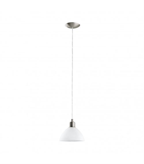 Suspension BRENDA 1 ampoule nickel satin&eacute; Diam&egrave;tre 19.5 Cm