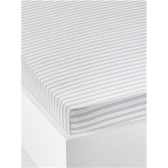 Sur Drap Housse Bebe Baby Fox Ecru Rayures Bleu 70x140 Vertbaudet Matelas Drap Housse Achat Prix Fnac
