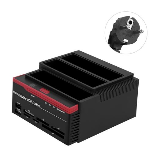 2,5 pouces 3,5 pouces Dual-Bay USB3.0 SATA / IDE Station d'accueil pour disque dur Lecteur de concentrés hors connexion EU