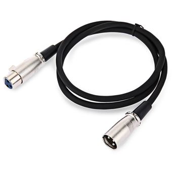 Cable Cordon Xlr Audio 3 Broches Microphone Male A Femelle Pour Alimentation Connecteur Noir Microphone Top Prix Fnac