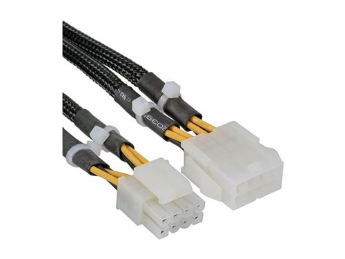 Intos Electronic Ag Inline - Rallonge De Câble D'alimentation - Alimentation 8 Broches + 12 V (M) Pour Alimentation 8 Broches + 12 V (F) - 30 Cm