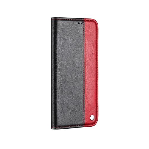 Etui en PU Bicolore de style professionnel à absorption automatique avec support et fente pour carte rouge pour votre Samsung Galaxy M10