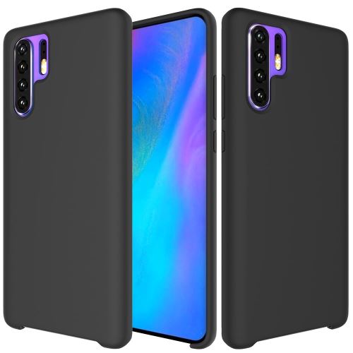 Coque en silicone liquide noir pour votre Huawei P30 Pro