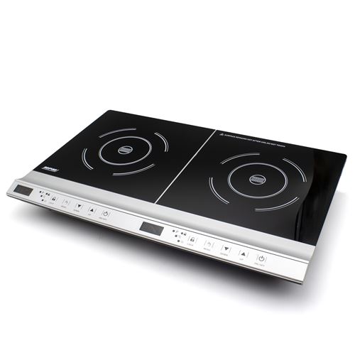 MPM MKE-13 Plaque portable à double induction, surface en verre, contrôle tactile 3000W Negro/Plata