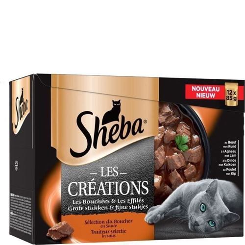 Meilleurs prix pour SHEBA Lot de 4 Sachets fraicheur en sauce selection du boucher - Pour chat - 12 x 85 g