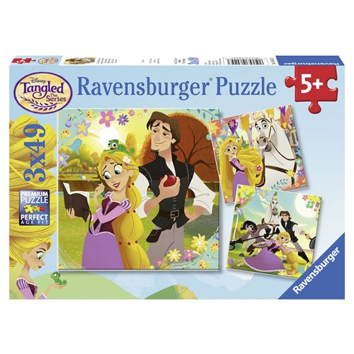 Ravensburger - Pack de 3 Puzzles Grande Chevelure Raiponce 49 pièces, 08024