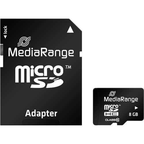 MediaRange - carte mémoire flash - 8 Go - microSDHC