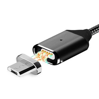 Câble Charge & Synchronisation Adhésion Magnétique Avec Connecteur Micro  Usb - Noir - Chargeur pour téléphone mobile - Achat & prix