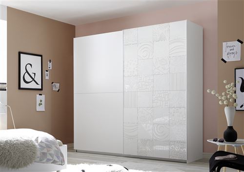 Armoire AVOLTE 220 cm en 3 couleurs - Couleur: Blanc
