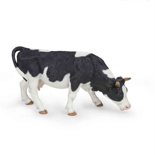 Figurine vache blanche et blanche pâturante Papo