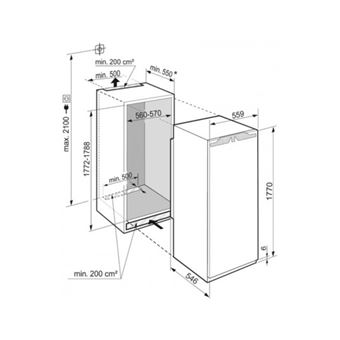 Réfrigérateurs 1 porte 286L Froid Statique LIEBHERR 55.9cm E, IRDE5121-20