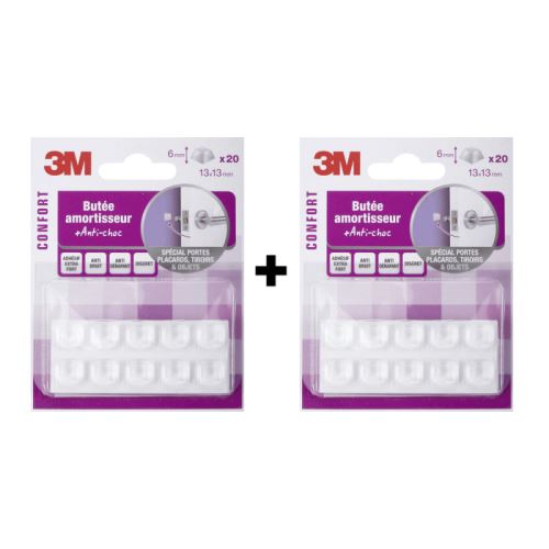 3m - lot de 40 butées amortisseurs ultra-discrètes pour protéger les murs contre les poignées de porte