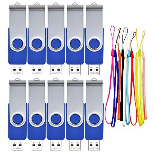 FEBNISCTE 10 Pièce Clés USB 2Go Bleu Rotatif USB 2.0 Flash Drive Mémoire Flash USB