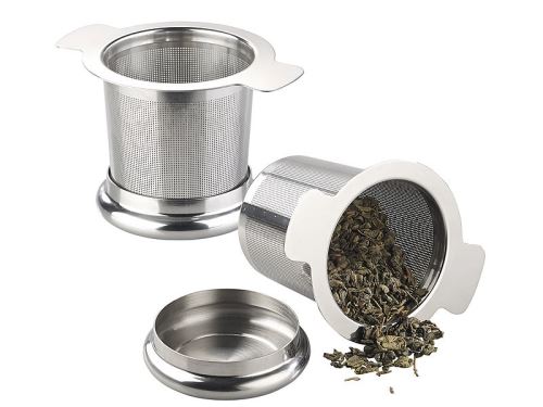 Rosenstein & Söhne : 2 passe-thé en acier inoxydable avec couvercle pour tasse Ø 65 – 90 mm