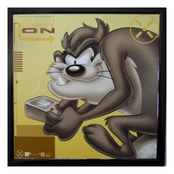 Grand Cadre Photo Looney Tunes – Bois Marron, Reproduction Sous Licence Titi, 45 Cm