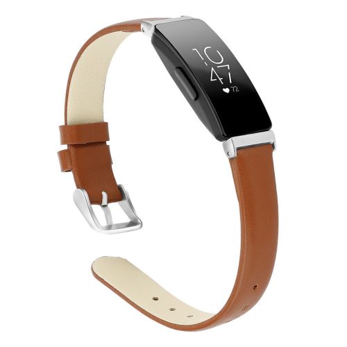 Bracelet de montre Compatible avec Fitbit Inspire/Inspire HR, Cuir - Marron