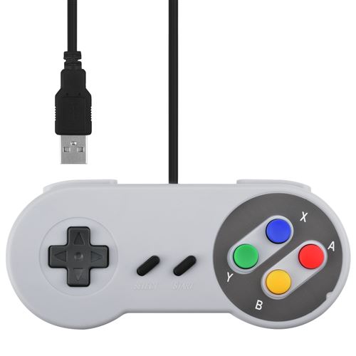 Usb Snes Contrôleur De Manette De Jeu filaire Boutons colorés Brancher et utiliser Manette Pour Windows PC