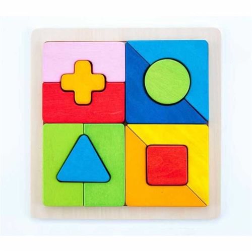 Jeu éducatif le puzzle de formes géométriques en bois
