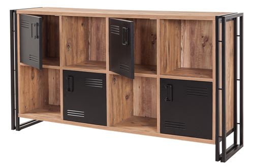 BOBOCHIC Buffet bas 164 cm TENGA Pin Atlantique et Noir