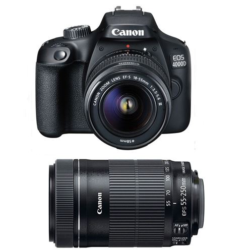 Canon Eos 4000D + 18-55 Iii + 55-250 Is