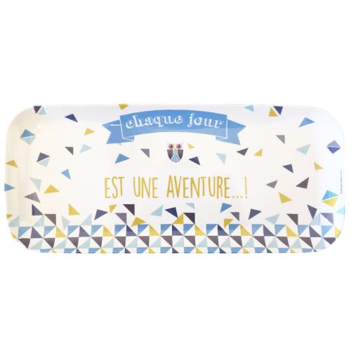 Plat rectangulaire en mélamine Hibou