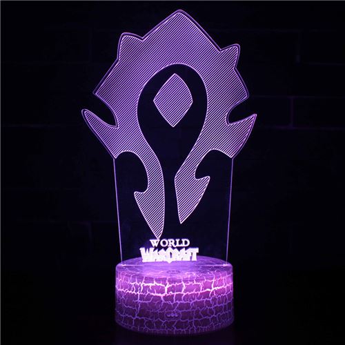 Lampe 3D Tactile Veilleuses Enfant 7 Couleurs avec Telecommande - World of Warcraft #451