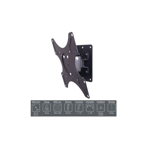INOTEK WMB 100 - Support TV mural orientable pour écrans plats de 17 à 37 pouces (43 à 94 cm)