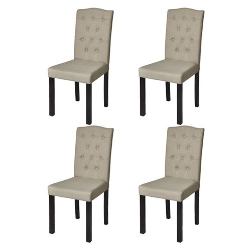 Vidaxl Beige Lot De 4 Chaises De Salle À Manger Salon